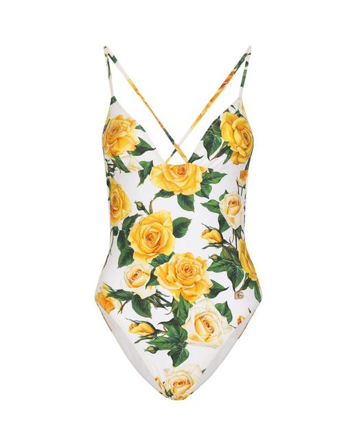 Dolce & Gabbana Rose Print Swimsuit