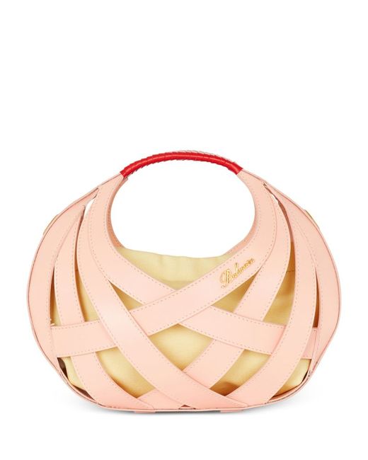 Balmain Leather Basket Top-Handle Bag
