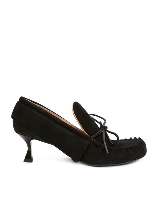J.W.Anderson Suede Bow-Detail Heeled Loafers 40