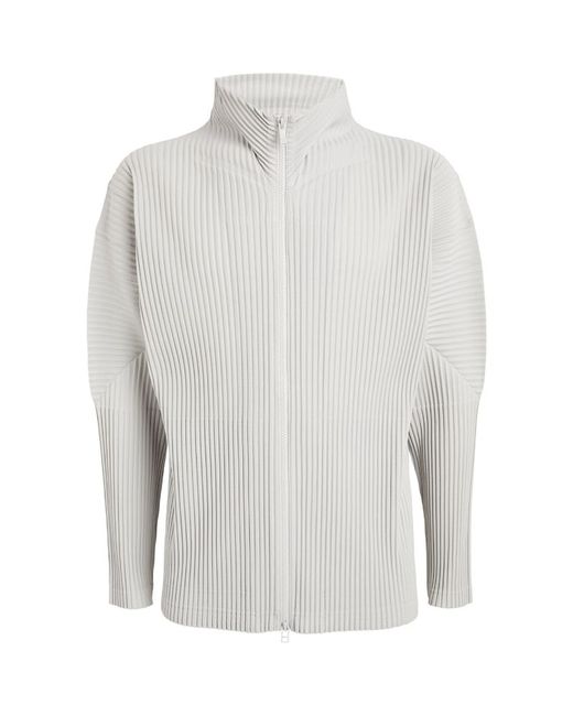 Homme Pliss Issey Miyake Pleated Zip-Up Cardigan
