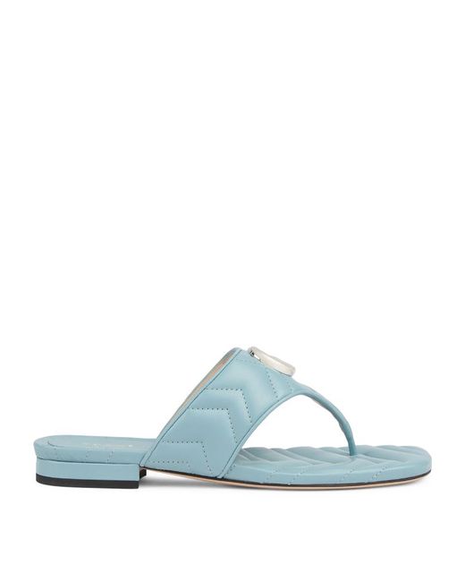 Gucci Leather Double G Thong Sandals