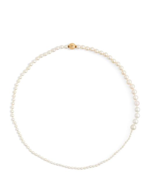 Sophie Bille Brahe Small Yellow And Pearl Peggy Necklace