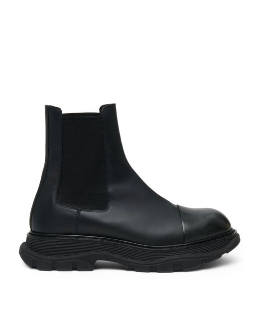 Alexander McQueen Leather Tread Chelsea Boots