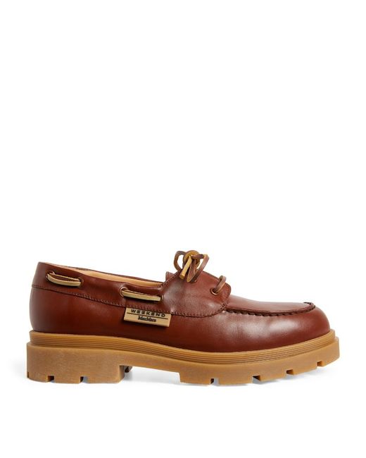 Weekend Max Mara Leather Moccasin Loafers