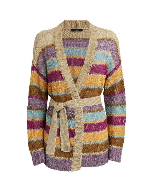 Weekend Max Mara Linen Knitted Striped Cardigan
