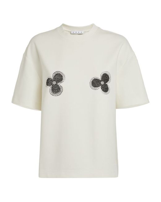 Area NYC Crystal-Embellished Flower T-Shirt