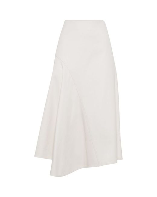 Brunello Cucinelli Stretch-Cotton A-Line Midi Skirt
