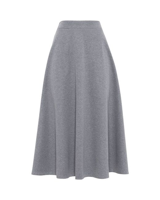 Brunello Cucinelli Stretch Cotton A-Line Midi Skirt