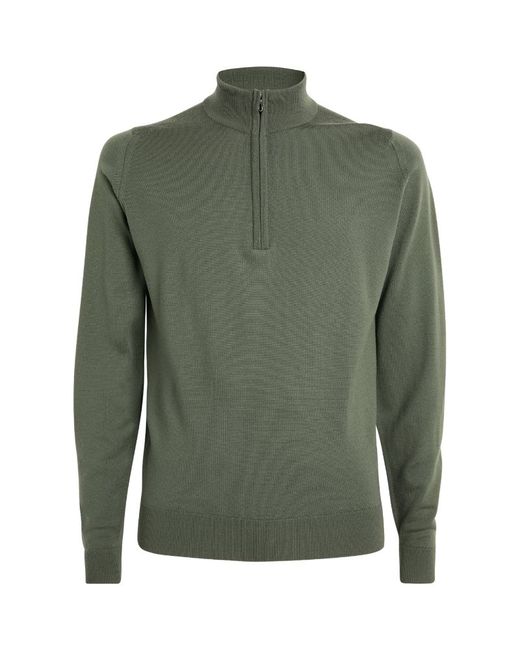 John Smedley Wool Quarter-Zip Sweater