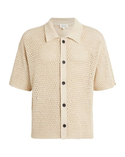 Frame Crochet Short-Sleeve Polo Shirt