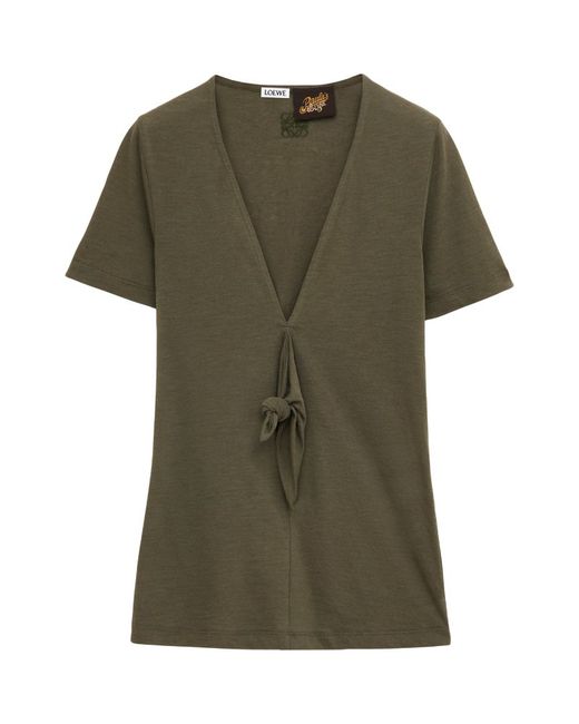 Loewe X Paula Ibiza Cotton-Blend Knot-Detail T-Shirt