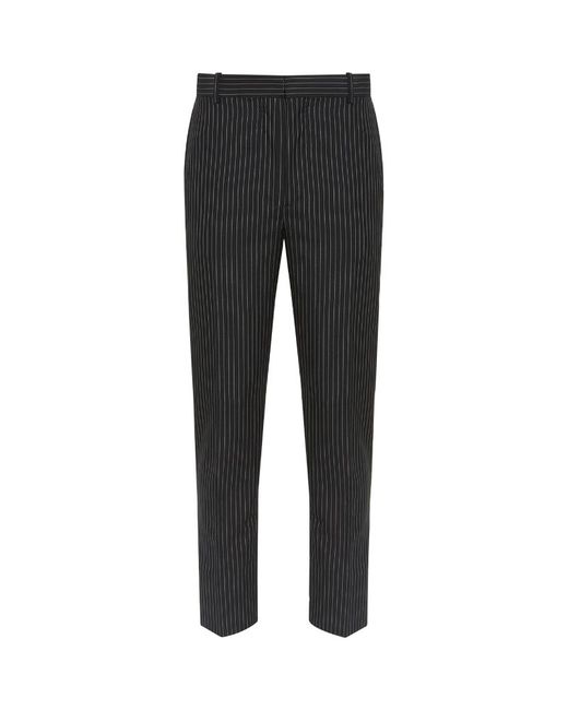 Alexander McQueen Wool-Mohair Pinstripe Cigarette Trousers