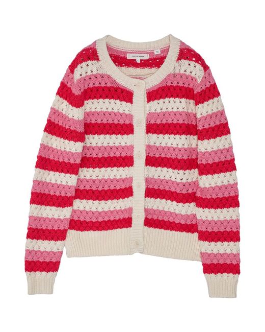 Chinti And Parker Crochet Striped Cardigan