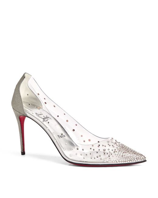 Christian Louboutin Degrastrass Embellished Pvc-Leather Pumps 85