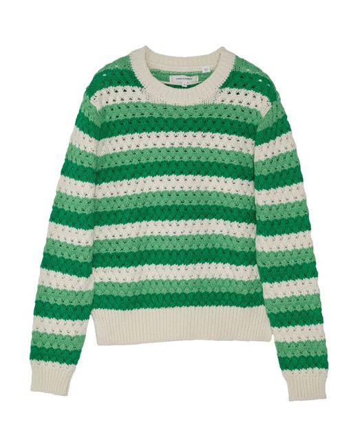 Chinti And Parker Crochet Striped Sweater