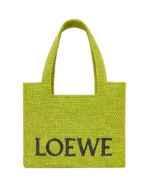 Loewe X PaulaS Ibiza Medium Raffia Font Tote Bag