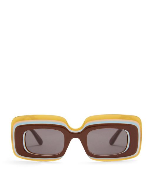 Loewe X PaulaS Ibiza Layered Rectangular Sunglasses