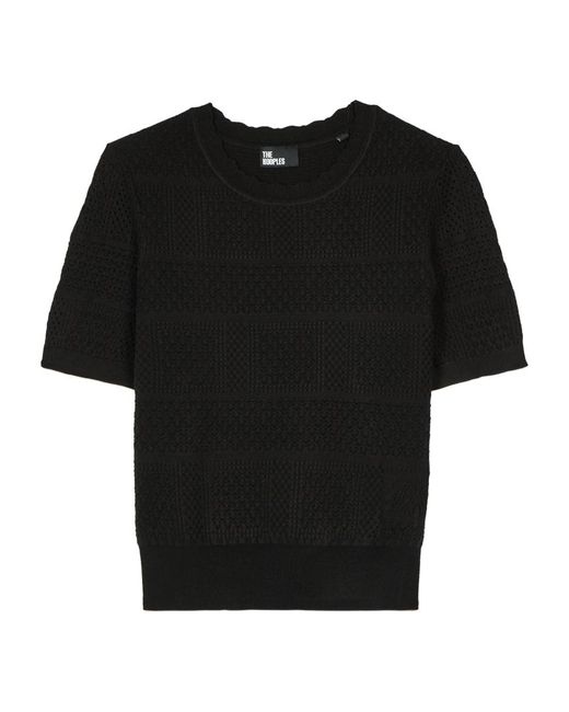 The Kooples Cotton Openwork Knit Sweater