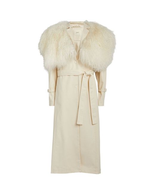 Lapointe Shearling-Trim Trench Coat