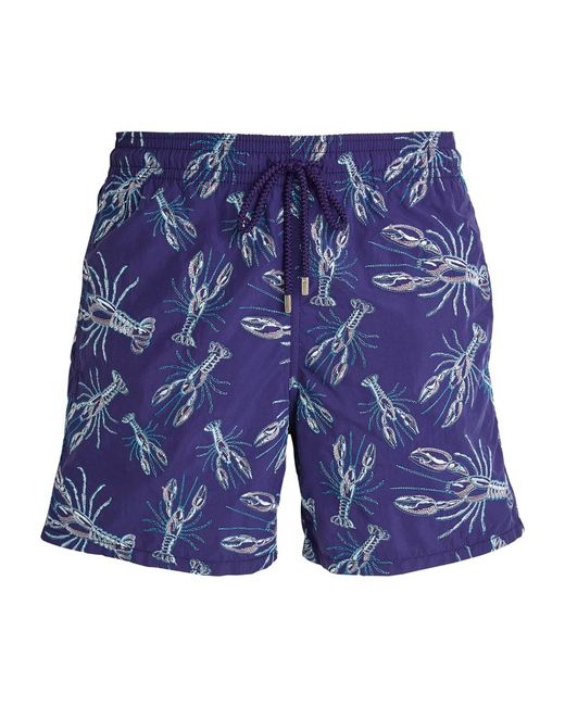 Vilebrequin Lobster-Embroidered Mistral Swim Shorts