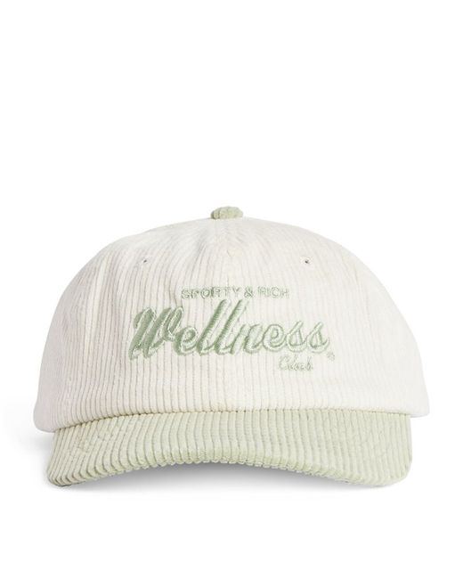 Sporty & Rich Corduroy Embroidered Draft Baseball Cap