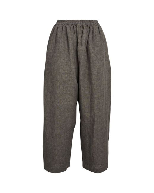 eskandar Linen Cropped Japanese Trousers