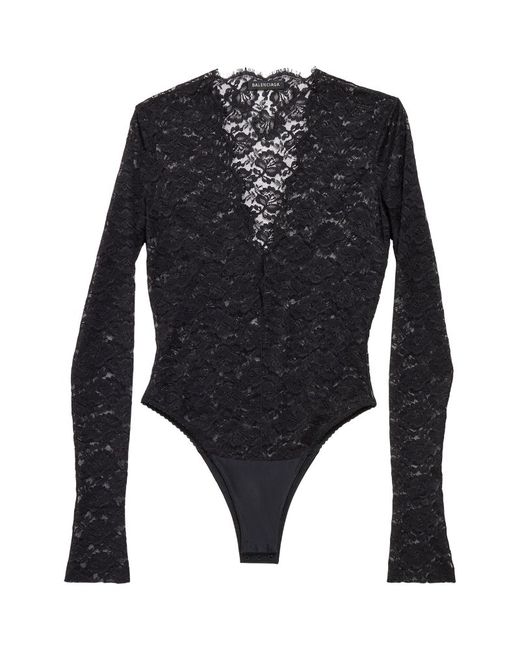 Balenciaga Lace Long-Sleeve Bodysuit