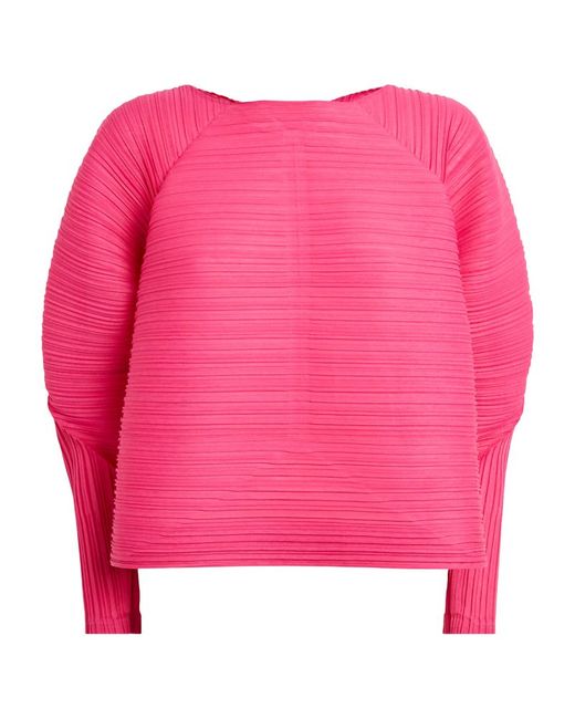 Pleats Please By Issey Miyake Pleated Long-Sleeve Top