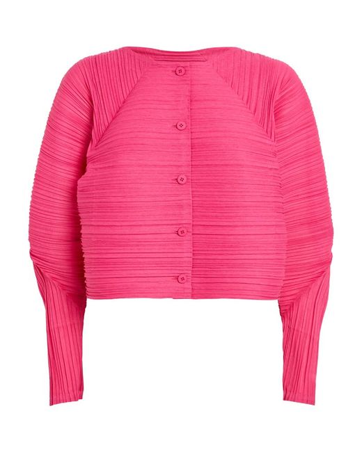 Pleats Please By Issey Miyake Pleated Cardigan