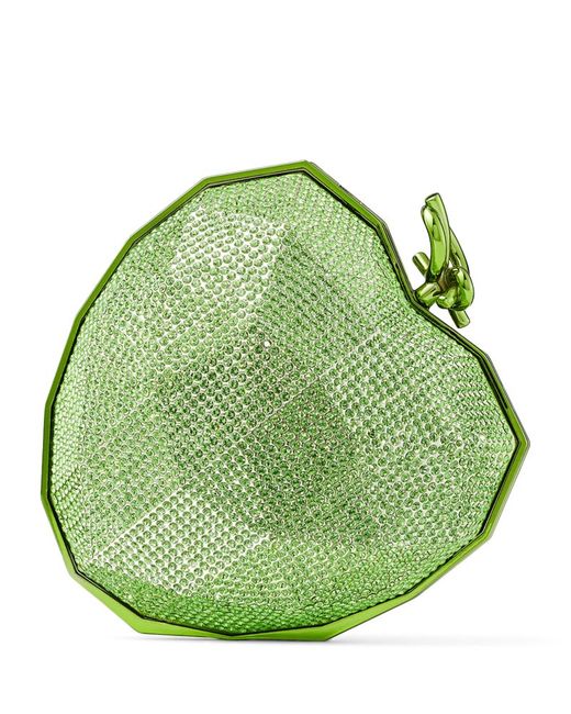 Jimmy Choo Crystal-Embellished Heart Clutch Bag