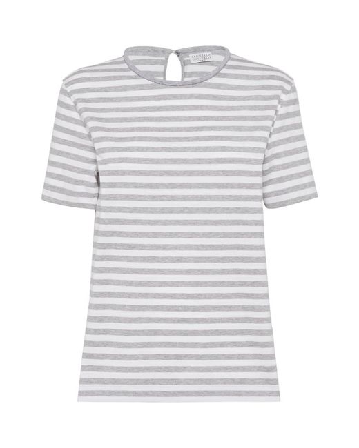 Brunello Cucinelli Striped Monili T-Shirt