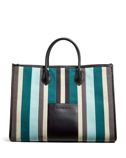 Emporio Armani Striped Tote Bag