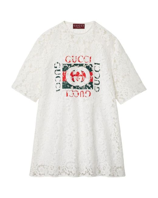 Gucci Cotton-Lace Logo T-Shirt