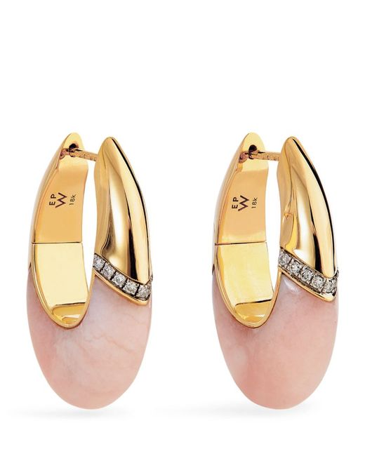 Emily P. Wheeler Yellow Diamond And Opal Bernadette Oval Earrings