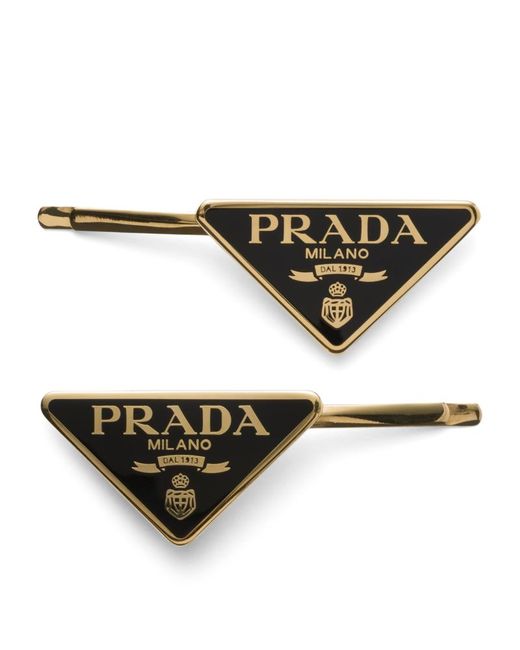 Prada Metal Hair Clip Set Of 2