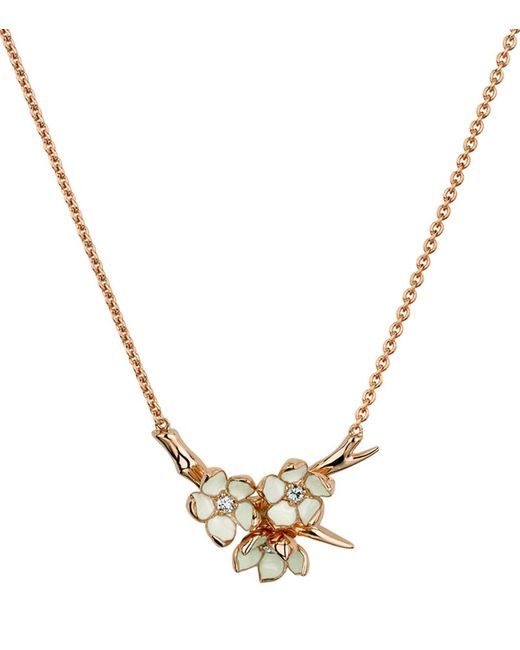 Shaun Leane Gold Vermeil And Diamond Cherry Blossom Flower Posey Necklace