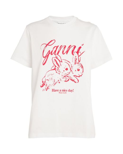 Ganni Bunny Print T-Shirt