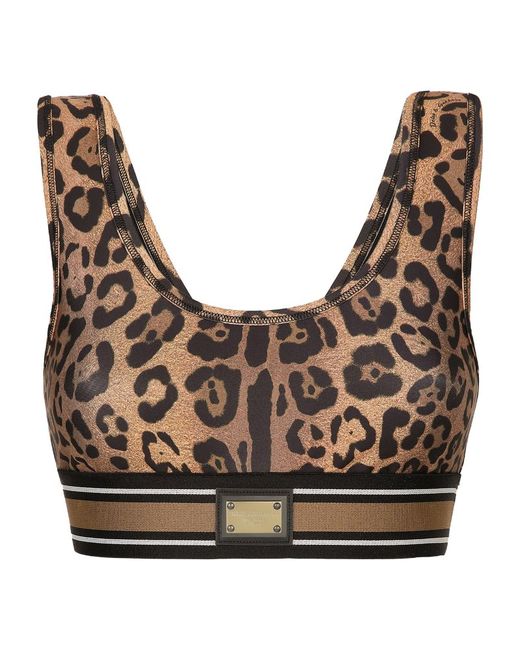 Dolce & Gabbana Leopard Print Crop Top
