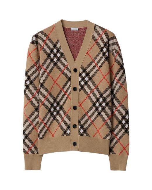 Burberry Wool-Mohair Check Cardigan