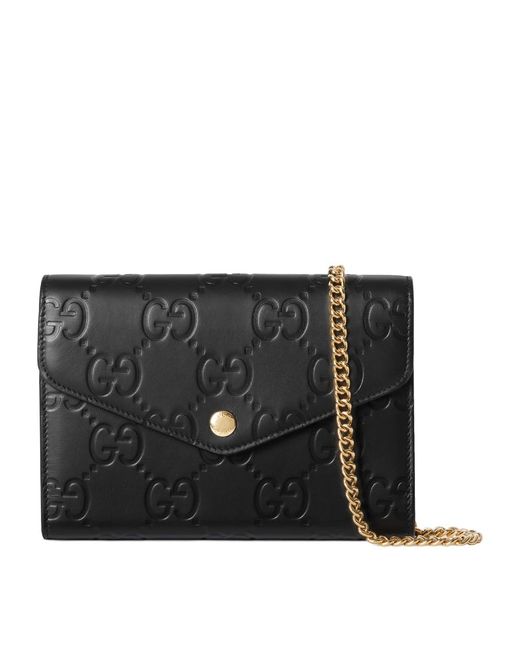 Gucci Leather Gg Chain Wallet