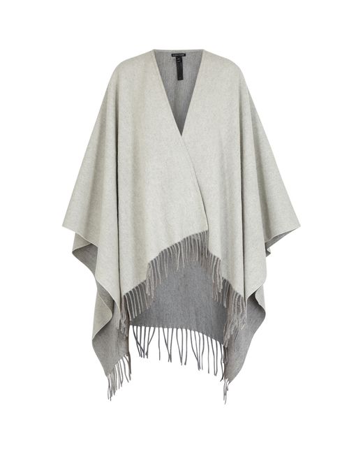 Eileen Fisher Grey Brushed Wool-blend Cape