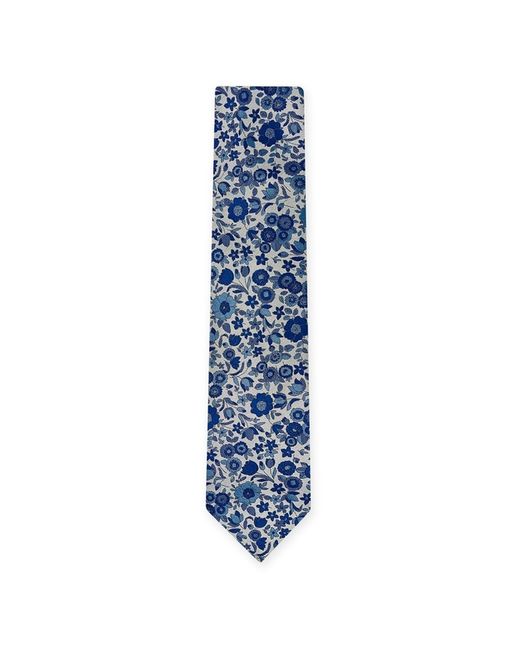 Duchamp London Grace Floral Tie Blue
