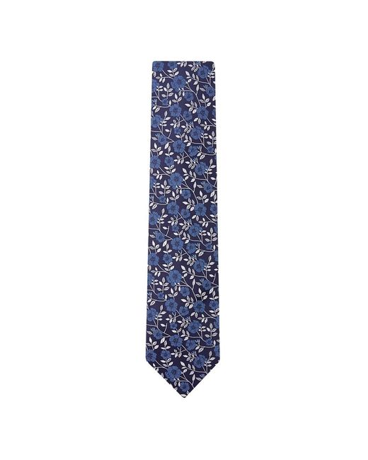Duchamp London Spring Floral Tie Blue