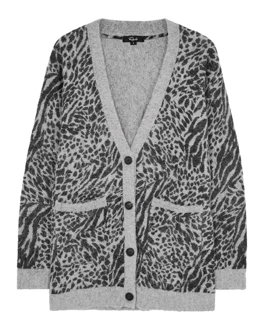 Rails Oslo leopard-intarsia cardigan