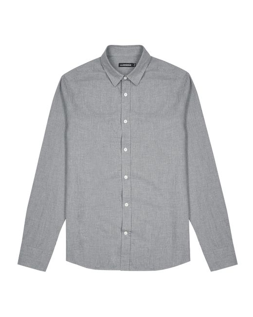 J. Lindeberg Flannel grey brushed cotton shirt