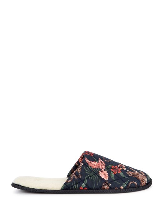 Desmond & Dempsey Soleia printed quilted slippers