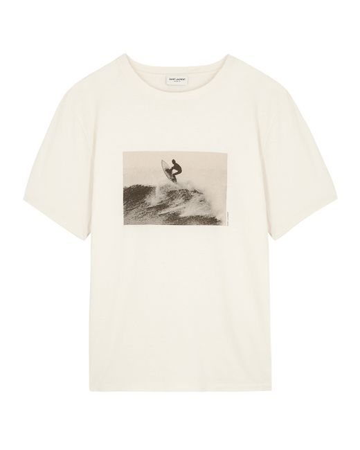 Saint Laurent Off printed cotton T-shirt