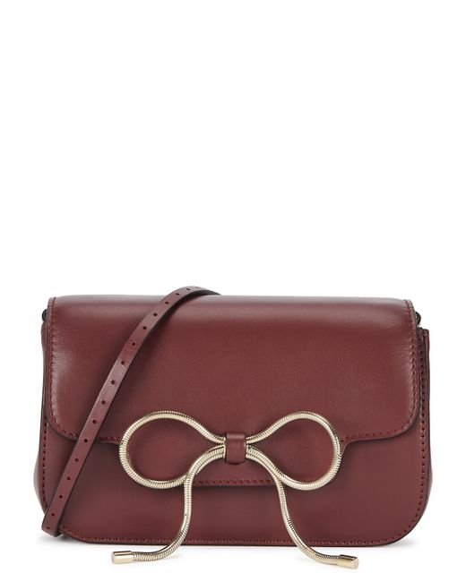 RED Valentino Mini burgundy leather cross-body bag
