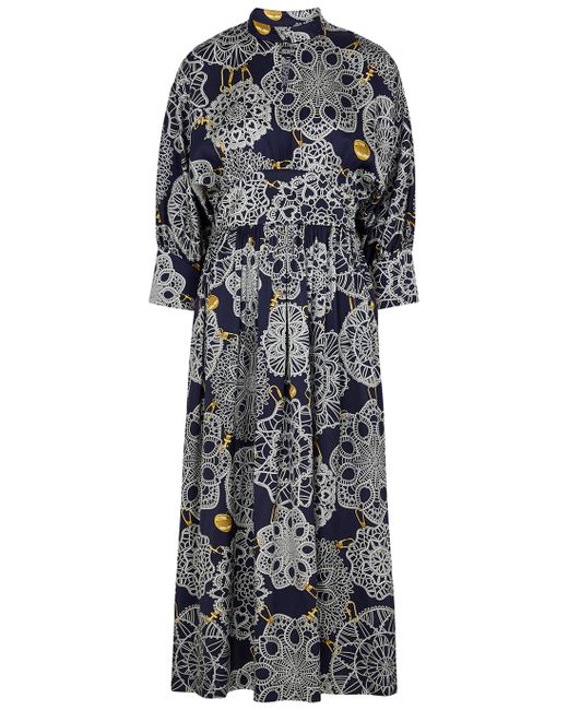Boutique Moschino printed silk-blend midi dress