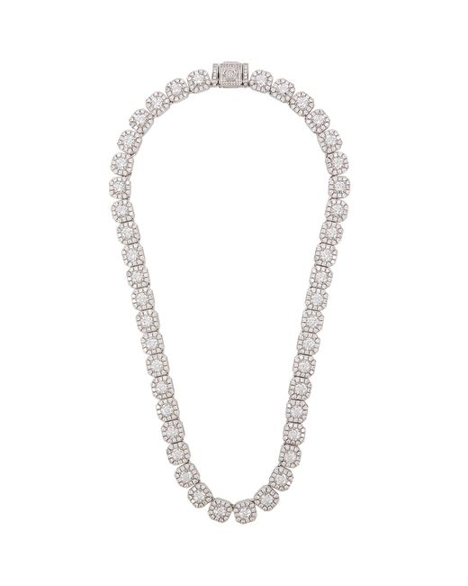 Cernucci Clustered Tennis 18kt White Gold-plated Necklace